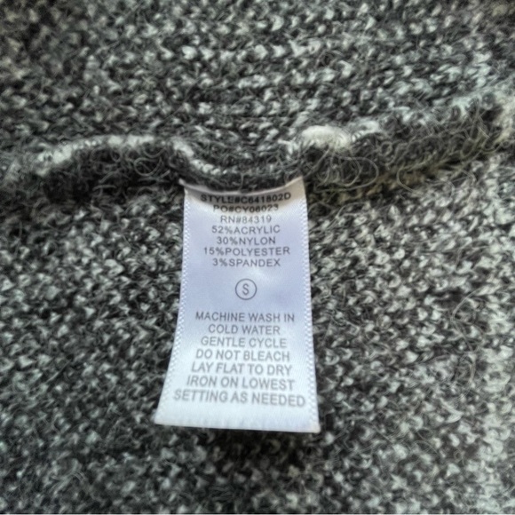 CYRUS Windowpain Long Open Cardigan Sweater Coat Grey S - Picture 9 of 9